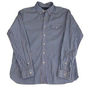 Ralph Lauren Men’s Button Down Striped Dress Shirt Front Button Pocket, Large